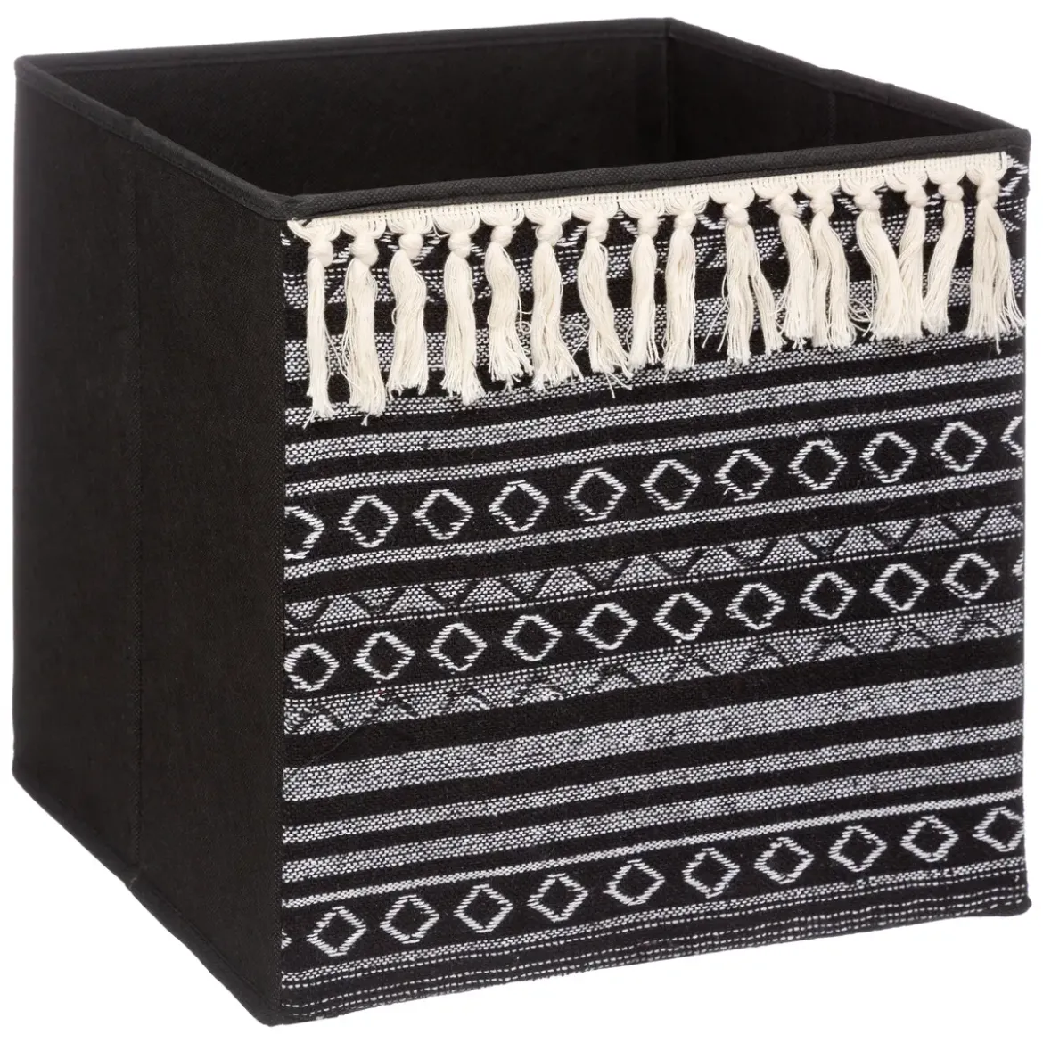 BOITE RANGEMENT 31X31CMCM ETHNIQUE POMPON