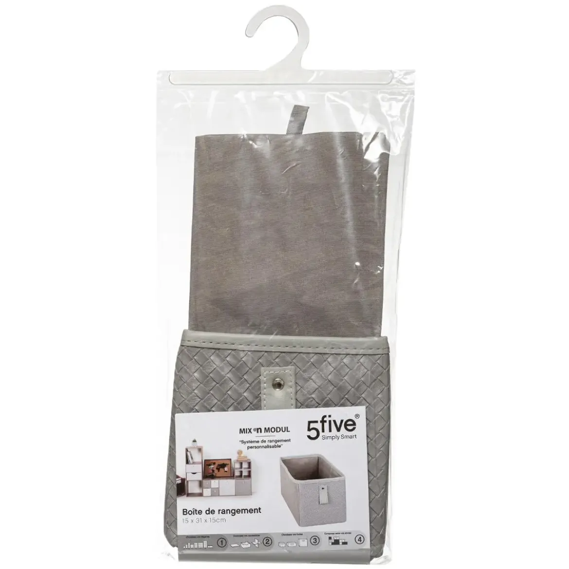 BOITE RANGEMENT 15X31CM CUIR TRESSE