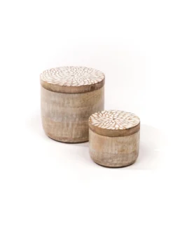 BOITE RONDE BOIS MANGUIER GRAND MODELE