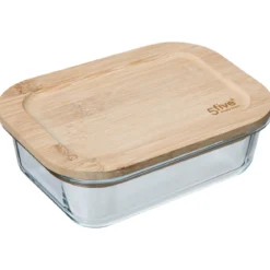BOITE VERRE ET BAMBOU RECTANGLE 0.56L