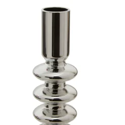 BOUGEOIR VERRE SKY ARGENT H.21.5CM