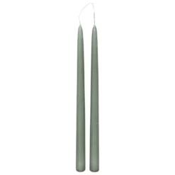 BOUGIE BATON HUGO CELADON H.30CM X2 PIECES