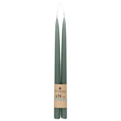 BOUGIE BATON HUGO CELADON H.30CM X2 PIECES