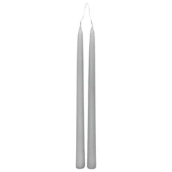 BOUGIE BATON HUGO GRIS H.30CM X2 PIECES