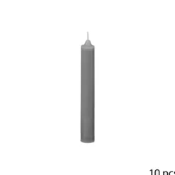 BOUGIE BATON HUGO GRIS H.16CM X10 PIECES