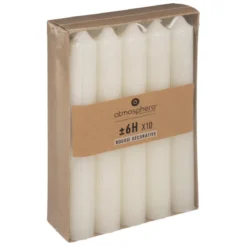 BOUGIE BATON HUGO IVOIRE H.16CM X10 PIECES