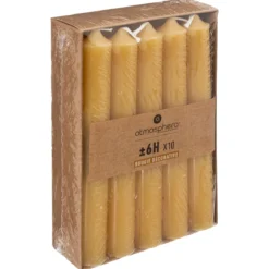 BOUGIE BATON HUGO JAUNE H.16CM X10 PIECES