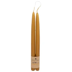 BOUGIE BATON HUGO JAUNE H.30CM X2 PIECES
