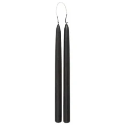 BOUGIE BATON HUGO NOIR H.30CM X2 PIECES