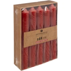 BOUGIE BATON HUGO ROUGE H.16CM X10 PIECES