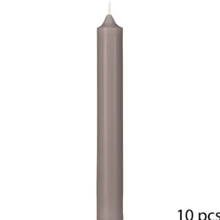 BOUGIE BATON HUGO TAUPE H.16CM X10 PIECES