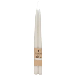 BOUGIE BATON HUGO TAUPE H.30CM X2 PIECES