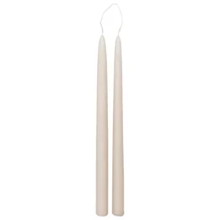 BOUGIE BATON HUGO TAUPE H.30CM X2 PIECES