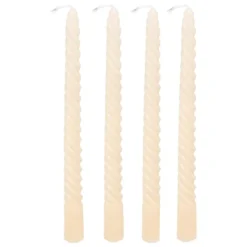 BOUGIE BATON TWIST HUGO IVOIRE H.25CM X4 PIECES