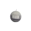 BOUGIE BOULE BICOLORE GIVREE D.8CM BLANC