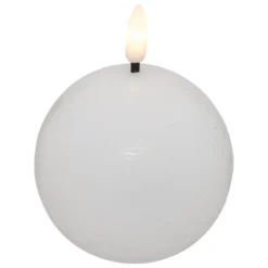 BOUGIE BOULE LED MOLIA BLANC D.8CM