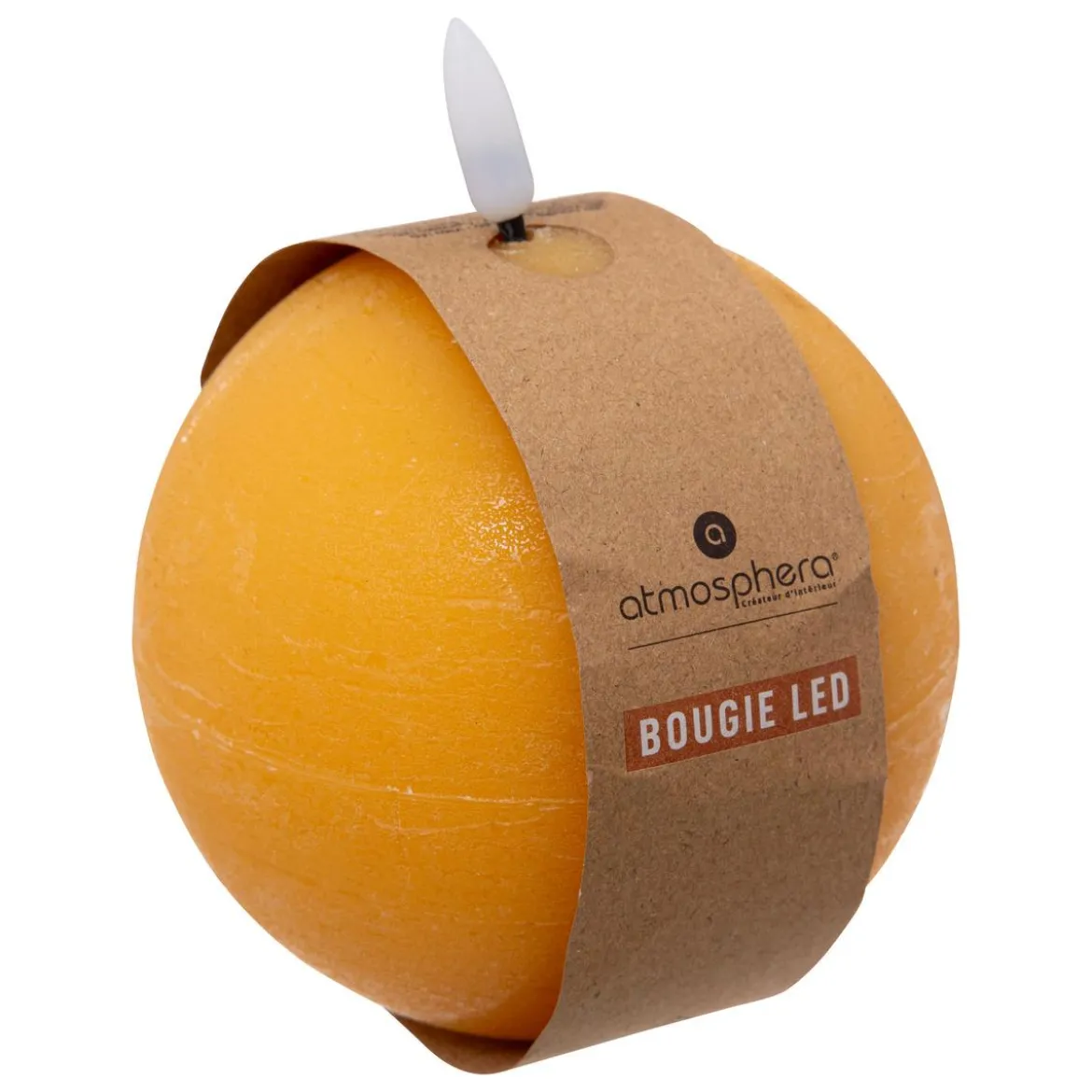 BOUGIE BOULE LED MOLIA JAUNE D.10CM