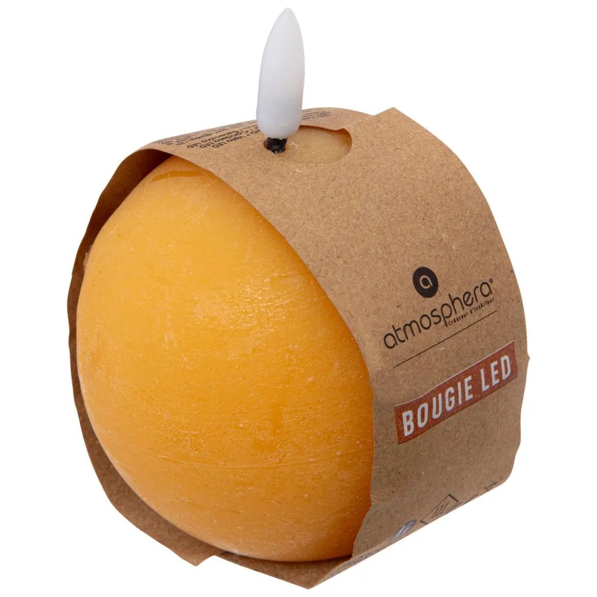 BOUGIE BOULE LED MOLIA JAUNE D.8CM