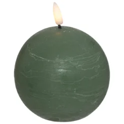 BOUGIE BOULE LED MOLIA VERT D.10CM