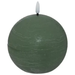 BOUGIE BOULE LED MOLIA VERT D.8CM