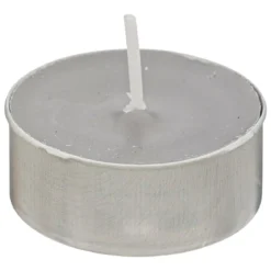 BOUGIE CHAUFFE PLAT HUGO GRIS D.3.75CM X18 PIECES