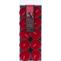 BOUGIE CHAUFFE PLAT PARFUMEE FRUIT ROUGE X10 PIECES