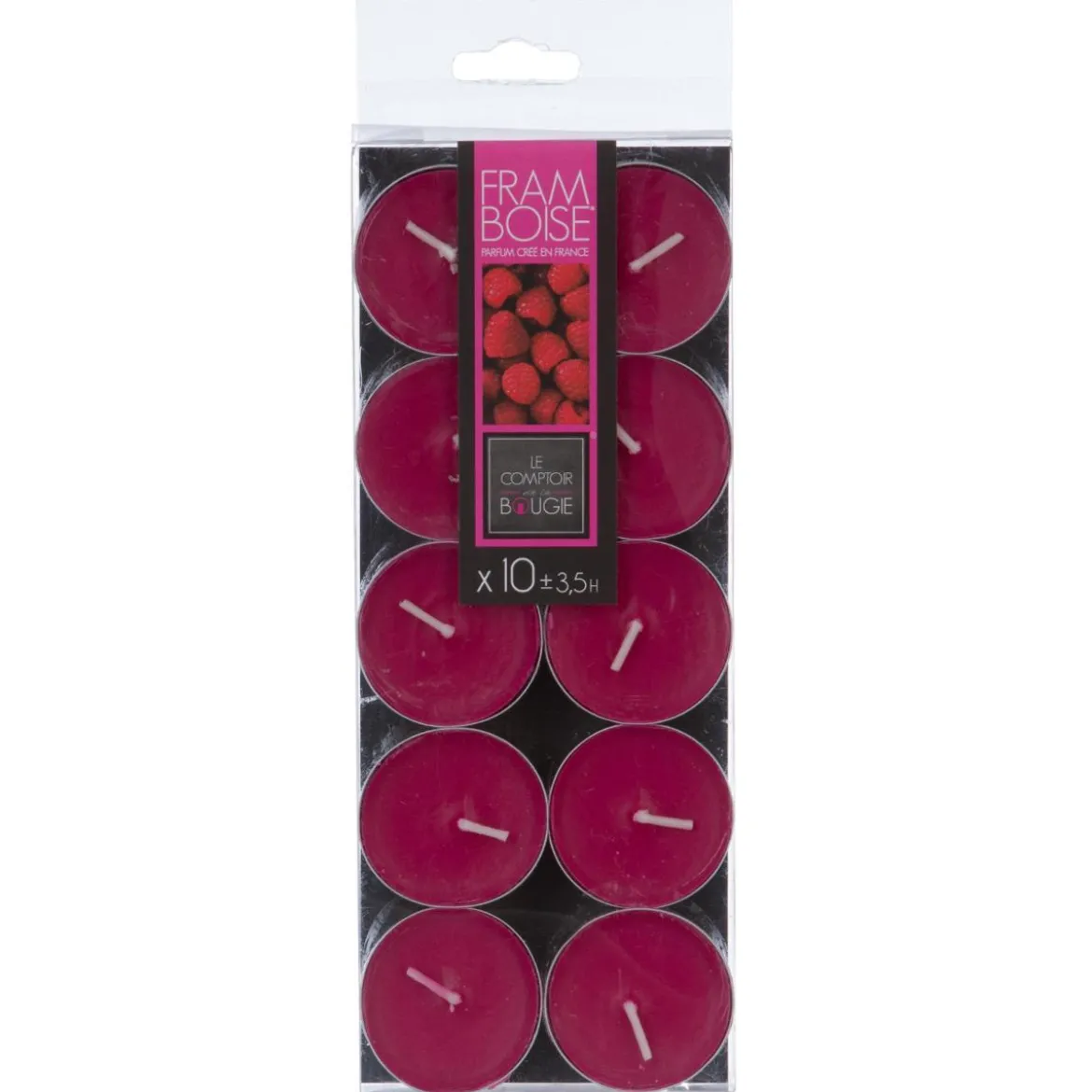 BOUGIE CHAUFFE PLAT PARFUMEE FRAMBOISE X10 PIECES