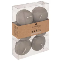 BOUGIE FLOTTANTE HUGO TAUPE D.4.5CM X6 PIECES