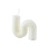 BOUGIE FORME VAGUE 9.5X2.2X8CM BLANC