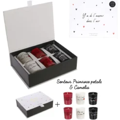 BOUGIE MOTS AMOUR X6 PIECES COFFRET