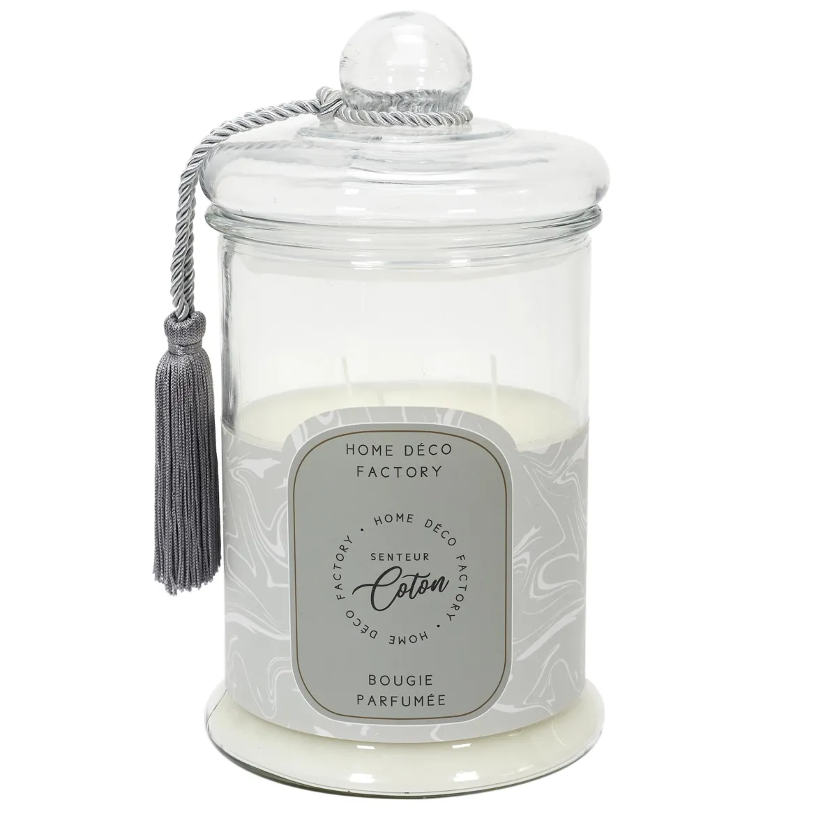 BOUGIE PARFUMEE BONBONNIERE GRISE H29CM