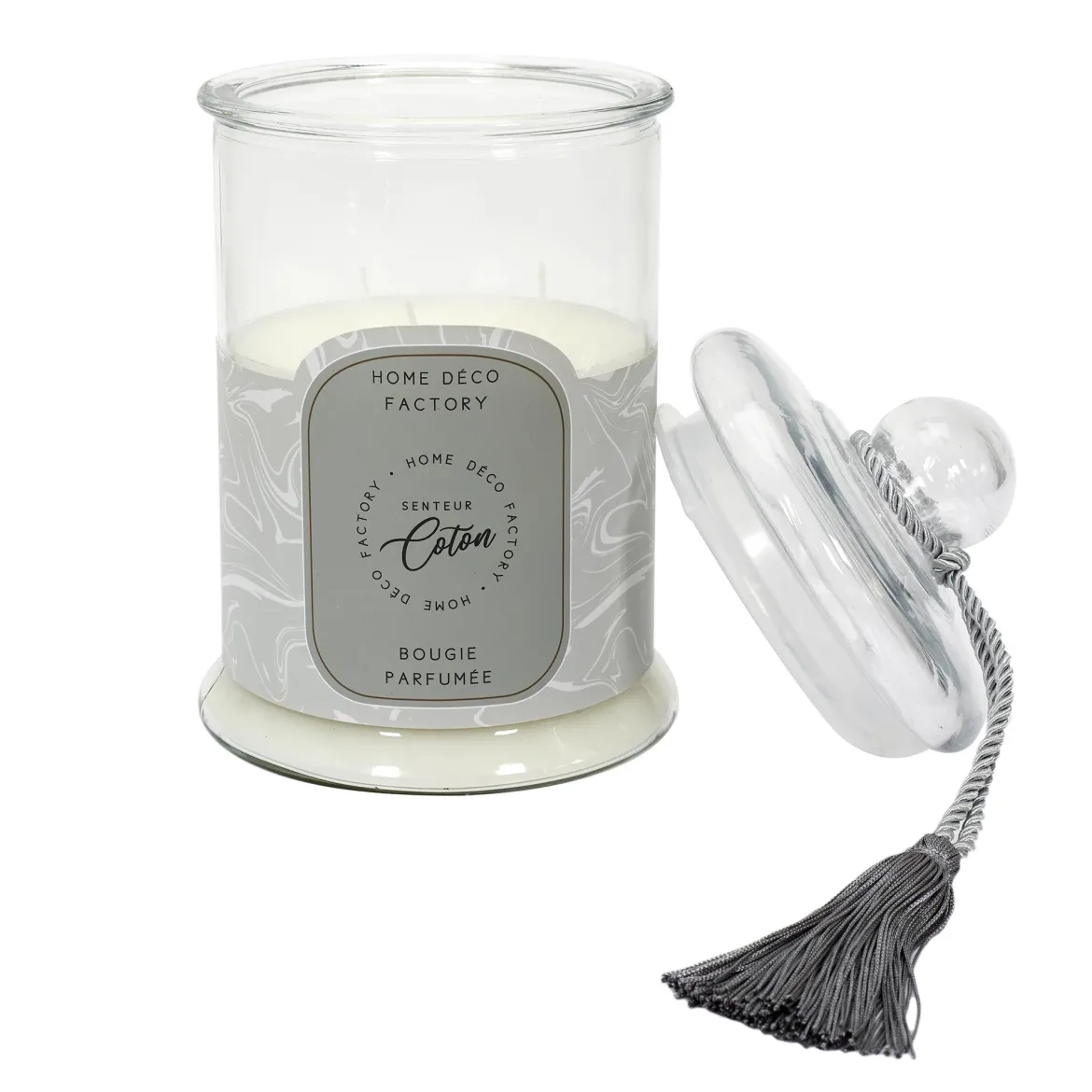 BOUGIE PARFUMEE BONBONNIERE GRISE H29CM