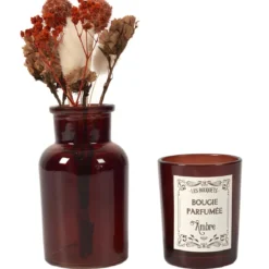 BOUGIE PARFUMEE ET FLEURS SECHEES