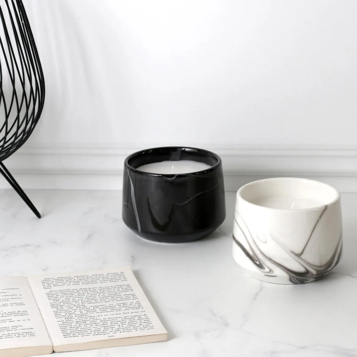 BOUGIE PARFUMEE MARBREE H9.5CM