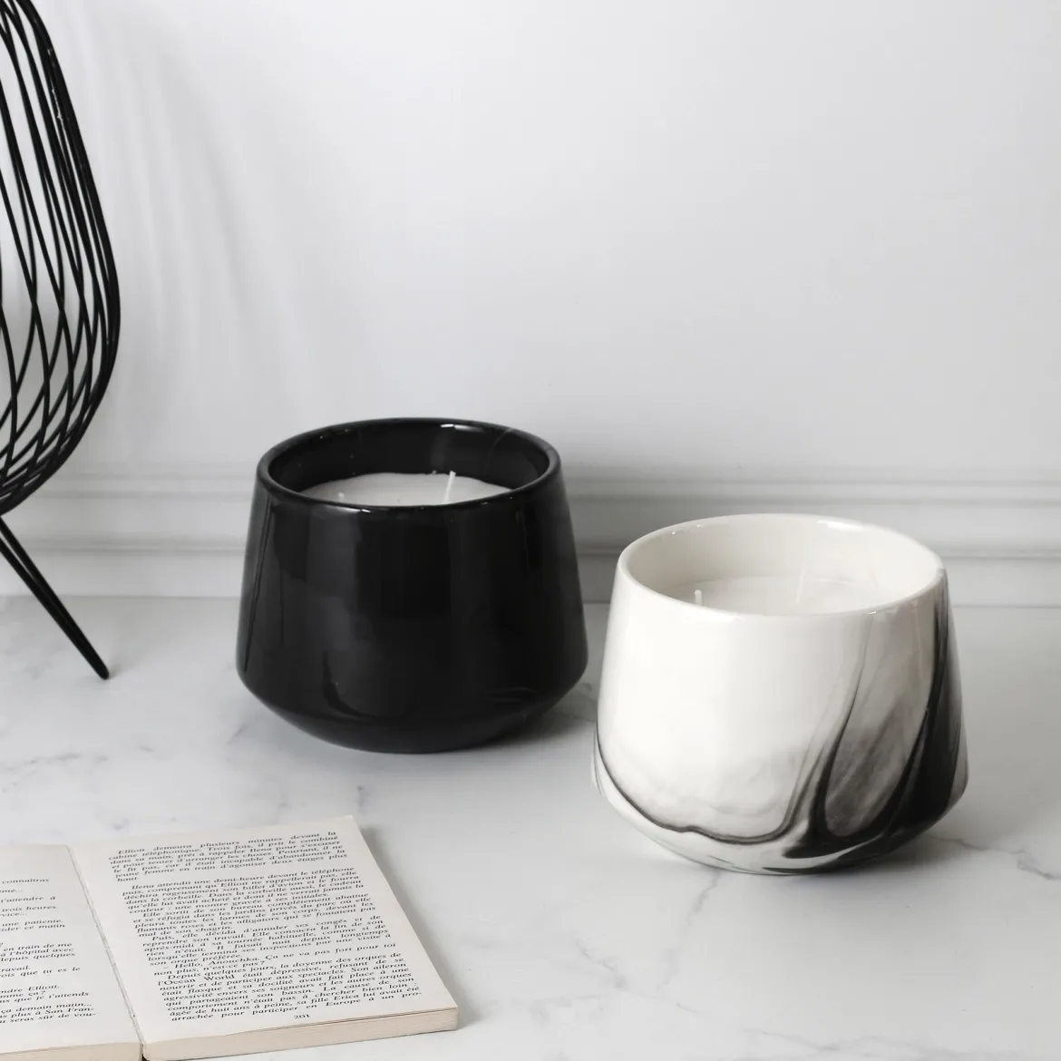 BOUGIE PARFUMEE MARBREE H13.5CM