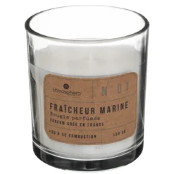 BOUGIE PARFUMEE VERRE ANTI ODEUR SALLE DE BAIN 130G