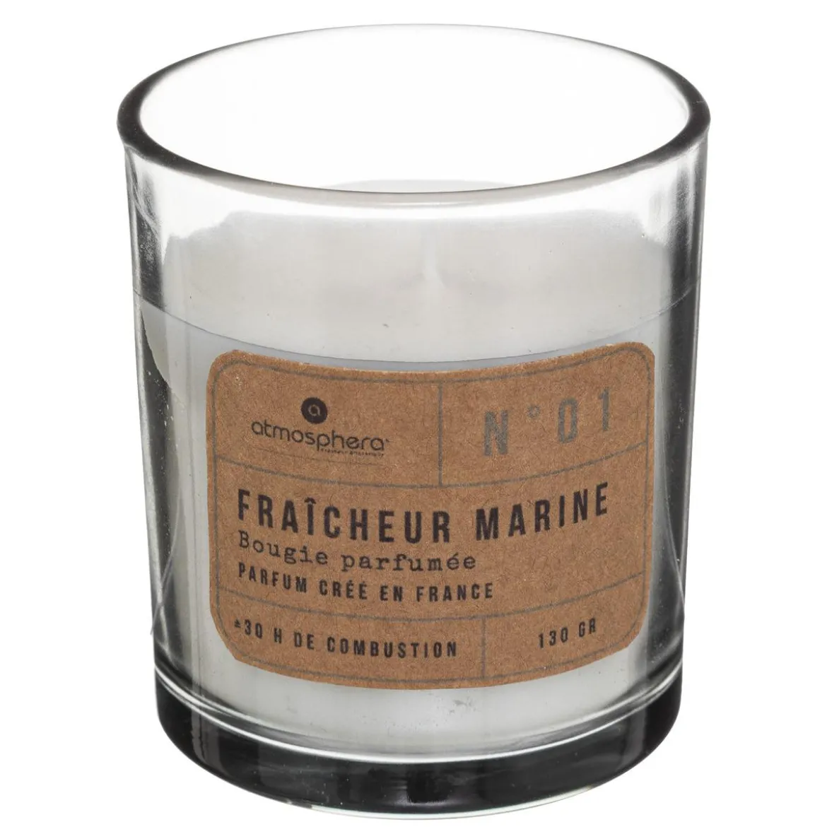 BOUGIE PARFUMEE VERRE ANTI ODEUR SALLE DE BAIN 130G