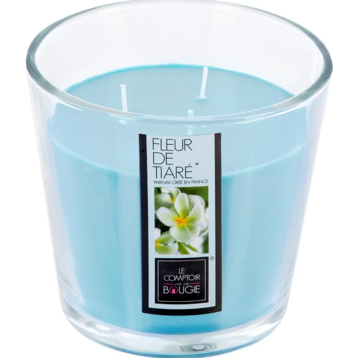 BOUGIE PARFUMEE VERRE FLEUR TIARE 500G