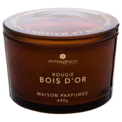 BOUGIE PARFUMEE VERRE GLOWY BOIS 440G