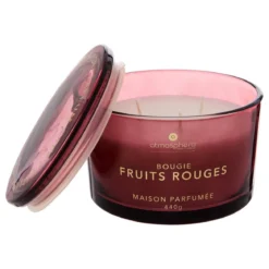 BOUGIE PARFUMEE VERRE GLOWY FRUIT ROUGE 440G