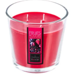 BOUGIE PARFUMEE VERRE GM 500G FRUIT ROUGE