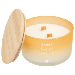 BOUGIE PARFUMEE VERRE SANA TERRE FEU 420G