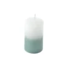 BOUGIE PILIER 5X8CM TIE DYE BLANC ET CELADON