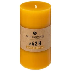 BOUGIE RONDE HUGO JAUNE 7X13CM