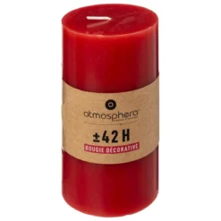 BOUGIE RONDE HUGO ROUGE 7X13CM