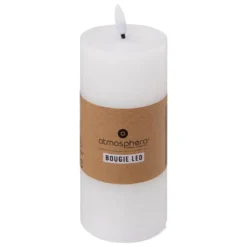 BOUGIE RONDE LED MOLIA BLANC 7X18CM
