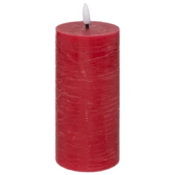 BOUGIE RONDE LED MOLIA ROUGE 7X18CM