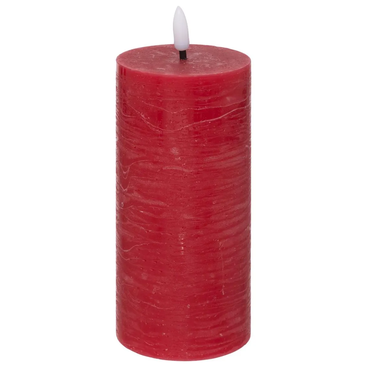 BOUGIE RONDE LED MOLIA ROUGE 7X18CM