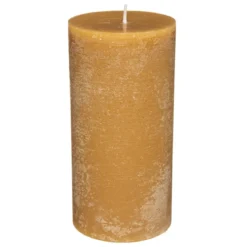 BOUGIE RONDE OLIA JAUNE D.6.8X14CM