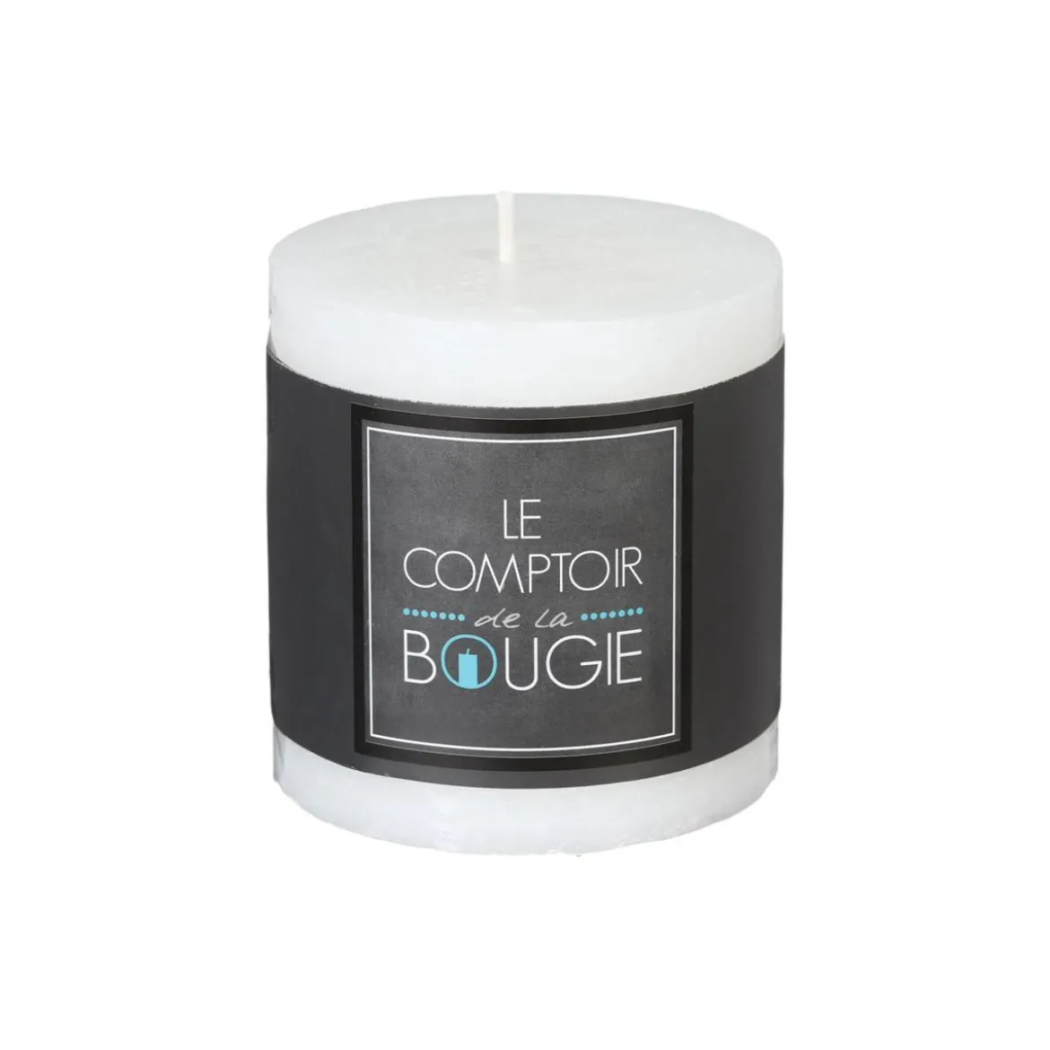 BOUGIE RONDE RUSTIC BLANC 6.7X7CM